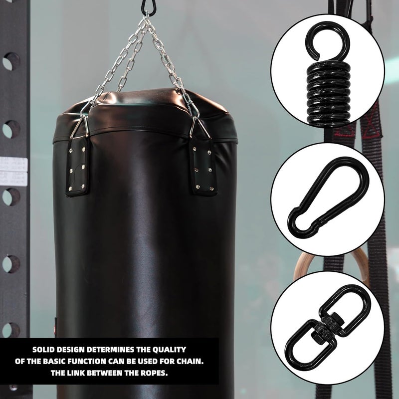 GLSJA Heavy Bag Spring Punching Bag Hanging Kit with Swivel & 2 Carabiners, 360° Rotational Heavy Duty Punching Bag Hanger Mount Accessory for Boxing Bag, Heavy Bag, Gym Swing, Trapeze - Image 3